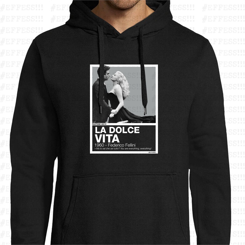 Felpa con Cappuccio - LA DOLCE VITA - PANTONE 422C