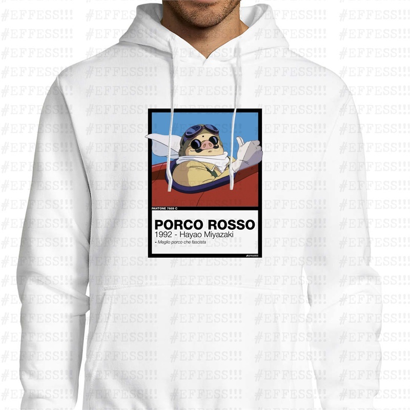 Felpa con Cappuccio - PORCO ROSSO - PANTONE 7689C