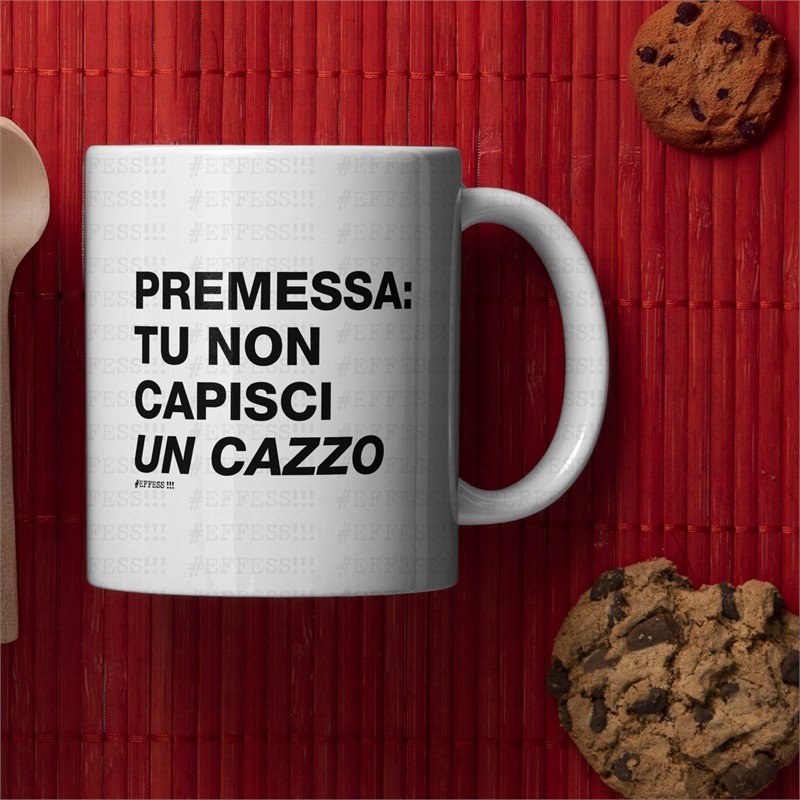 Tazza - Frasaccazzo - PREMESSA: TU NON CAPISCI UN CAZZO