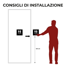 Targa MEN TOILETTE in Plexiglass Bianco con testo in Braille e stampa in rilievo