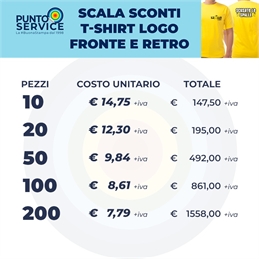 T-shirt personalizzate con grafica e logo su fronte e retro