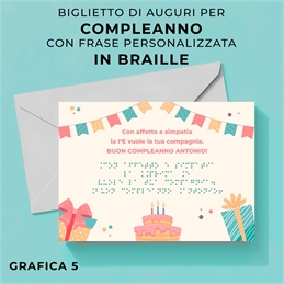 Biglietti di auguri con scritta in braille