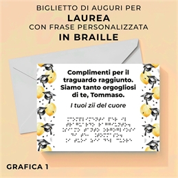 Biglietti di auguri laurea in braille personalizzati