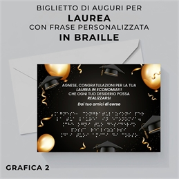 Biglietti di auguri laurea in braille personalizzati