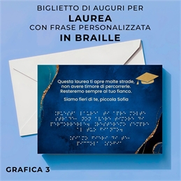 Biglietti di auguri laurea in braille personalizzati