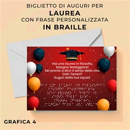 Biglietti di auguri laurea in braille personalizzati
