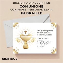 Biglietti di auguri comunione in braille personalizzati