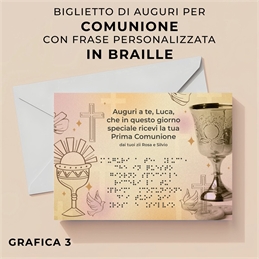 Biglietti di auguri comunione in braille personalizzati