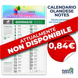 Calendario olandese notes personalizzato verde