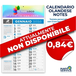 Calendario olandese notes personalizzato blu