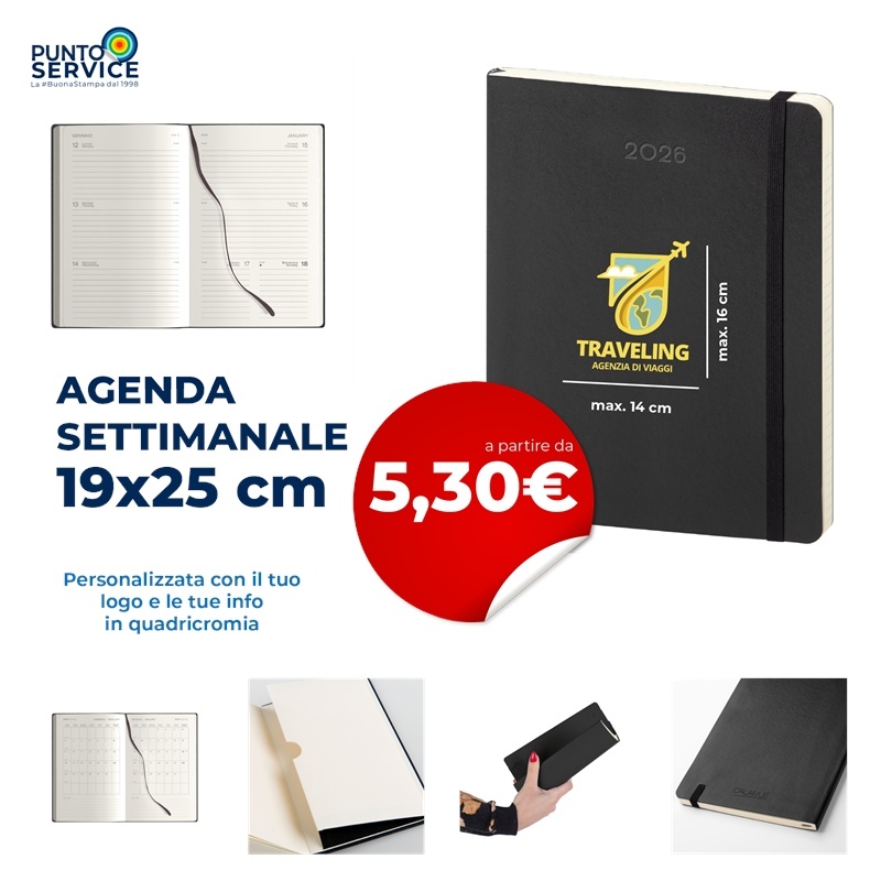 Agendina Settimanale Flessibile 19x25 cm Personalizzate