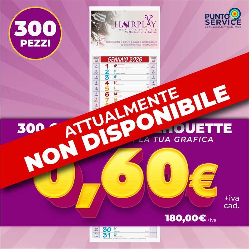 300 Calendari Olandesi Silhouette Personalizzati