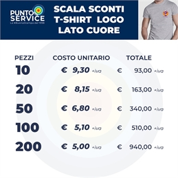 T-shirt personalizzate con logo lato cuore