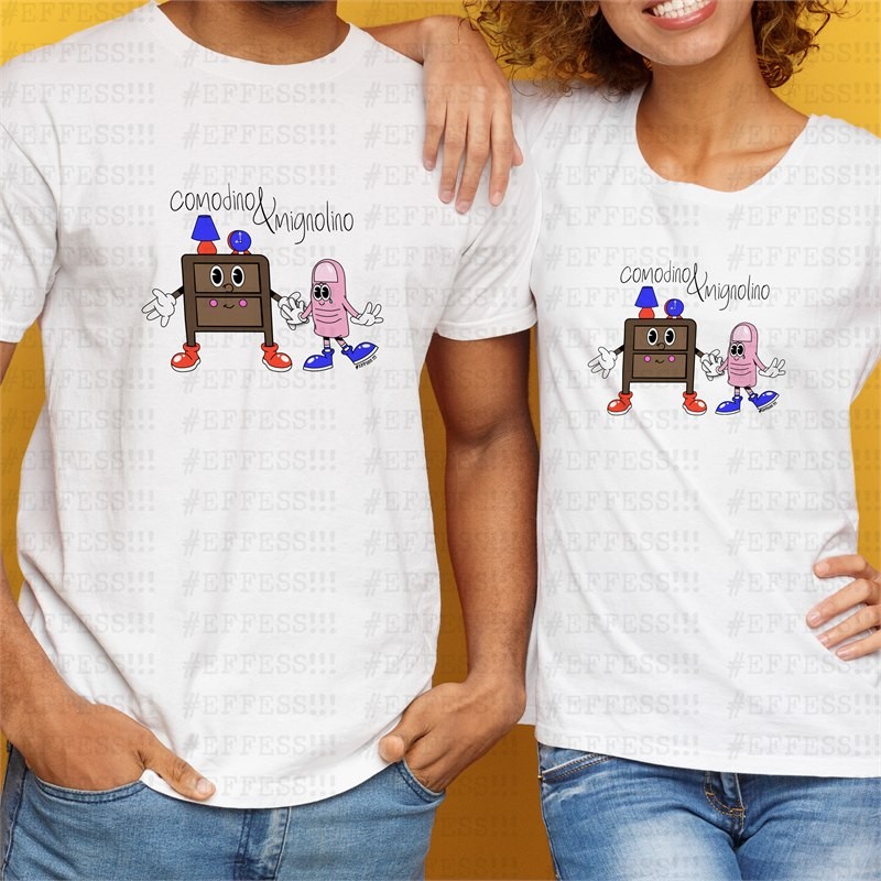 T-Shirt - Coppie Scoppiate - COMODINO E MIGNOLINO