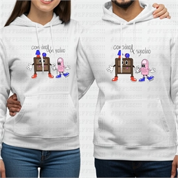 Felpa con Cappuccio - Coppie Scoppiate - COMODINO E MIGNOLINO