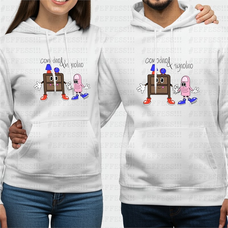 Felpa con Cappuccio - Coppie Scoppiate - COMODINO E MIGNOLINO