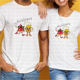 T-Shirt - Coppie Scoppiate - PIZZA E BIRRA