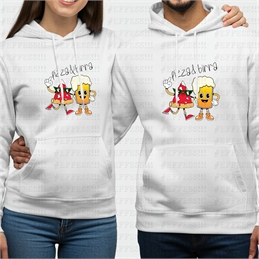 Felpa con Cappuccio - Coppie Scoppiate - PIZZA E BIRRA