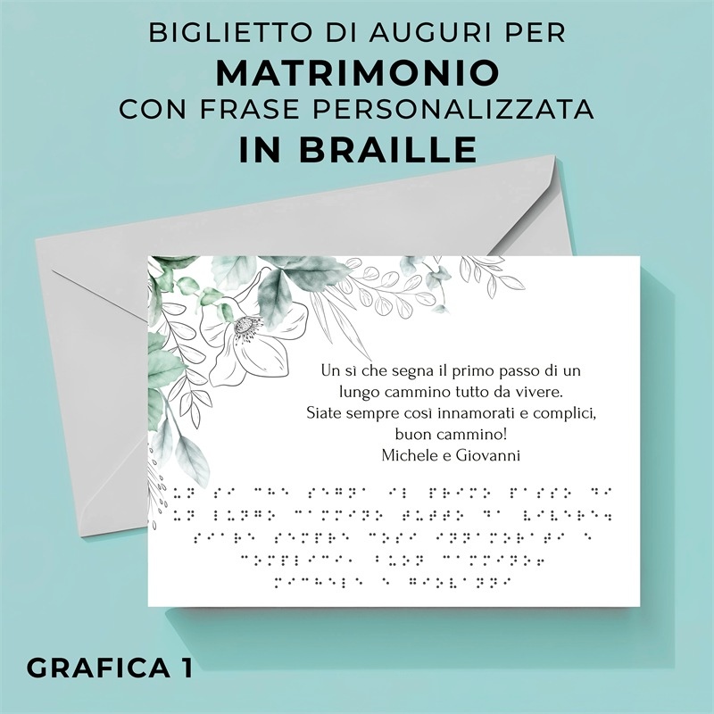 Biglietti di auguri matrimonio in braille personalizzati