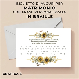 Biglietti di auguri matrimonio in braille personalizzati