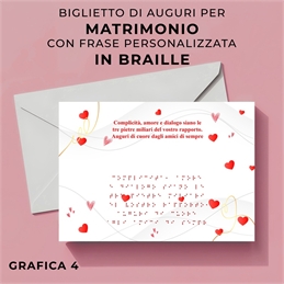 Biglietti di auguri matrimonio in braille personalizzati