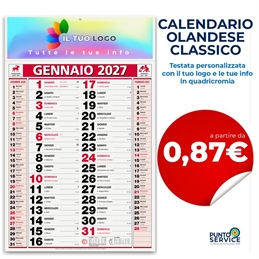 Calendario Olandese Classico personalizzato