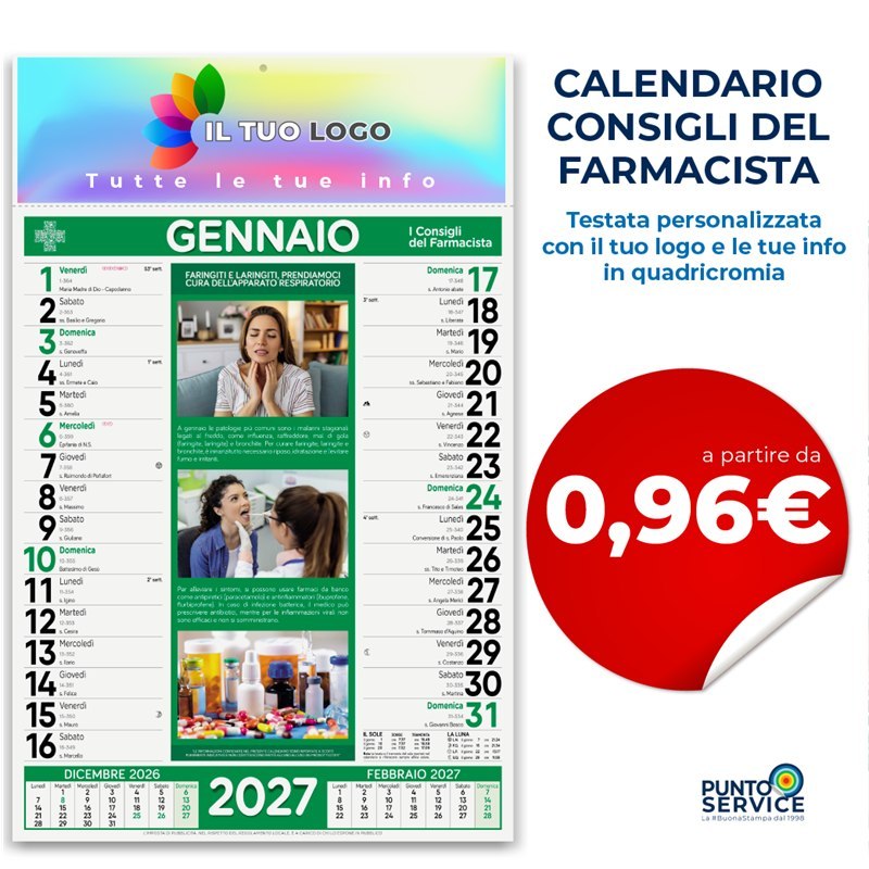 Calendario Consigli Del Farmacista personalizzato