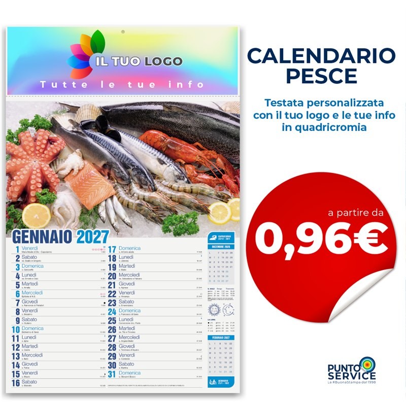 Calendario Pesce personalizzato