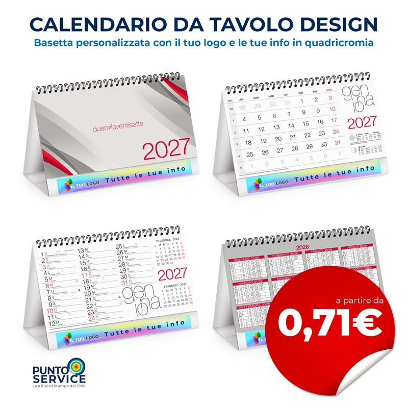 Calendario da Tavolo Design personalizzato