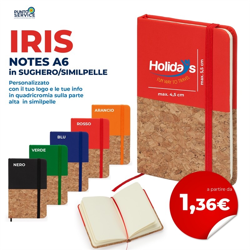 Notes in sughero e similpelle A6 Personalizzati