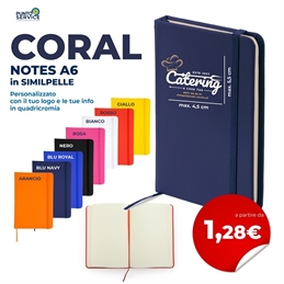 Coral - Notes in similpelle A6 Personalizzati