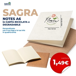 Sagra - Notes in carta riciclata A6 Personalizzati