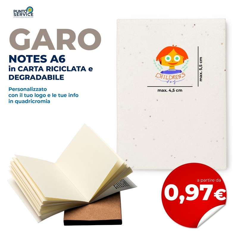 Garo - Notes in carta riciclata A6 Personalizzati