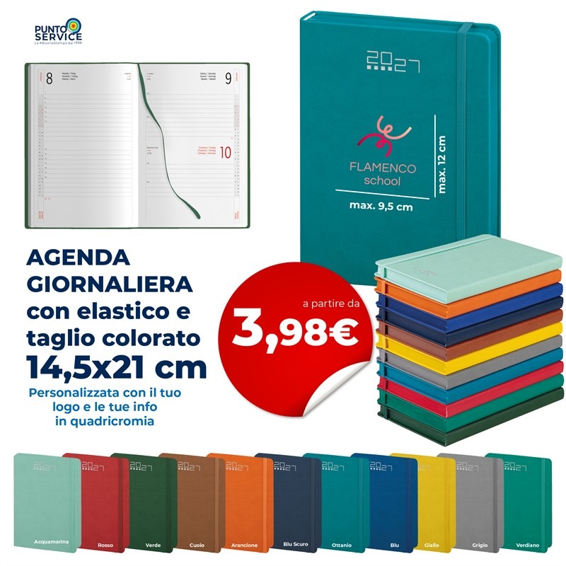 Agende Giornaliere con elastico 14,5x21 cm Personalizzate