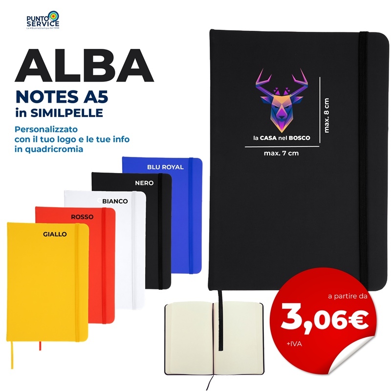 Alba - Notes in similpelle A5 Personalizzati