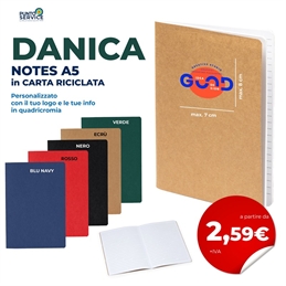 Danica - Notes in carta riciclata A5 Personalizzati