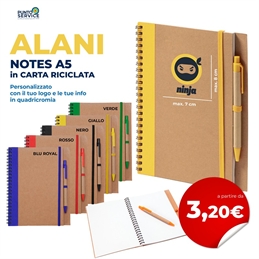 Alani - Notes in carta riciclata A5 Personalizzati