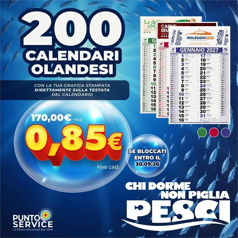 Calendario Olandese Classico 2027 Personalizzato - 200 pezzi Early Bird