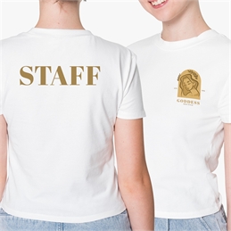 T-shirt personalizzate con grafica e logo su fronte e retro