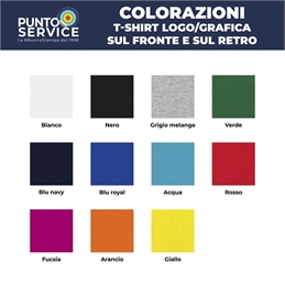 T-shirt personalizzate con grafica e logo su fronte e retro