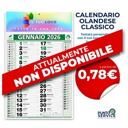Calendario olandese classico personalizzato verde