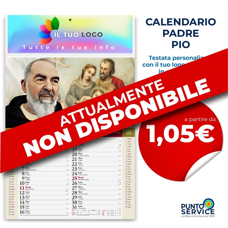 Calendario padre Pio personalizzato