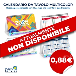 Calendario da tavolo multicolor personalizzato