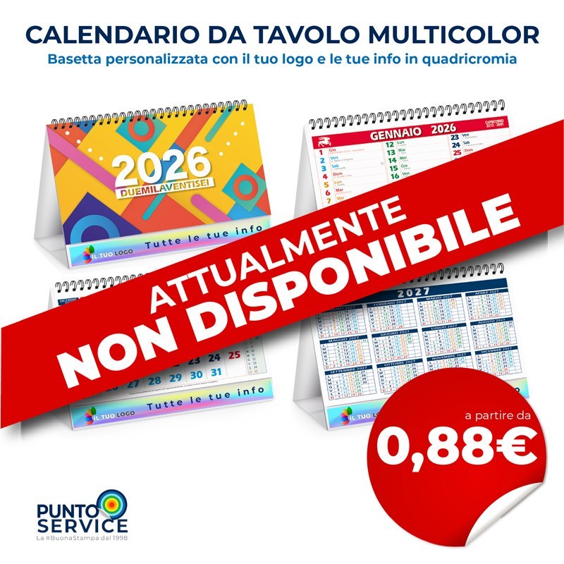 Calendario da tavolo multicolor personalizzato