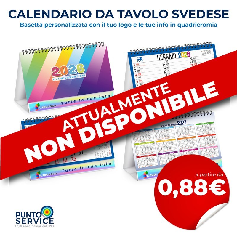 Calendario da tavolo svedese personalizzato