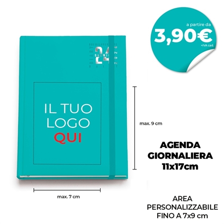 Agenda giornaliera 15x21 personalizzata con il tuo logo