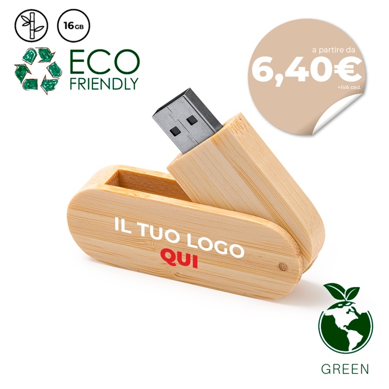 Chiavette usb in bambù personalizzate - Gudar