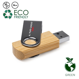 Chiavette USB in bambù e metallo personalizzate - Uldon