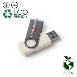 Chiavette USB in fibra di grano e metallo personalizzate - Venak