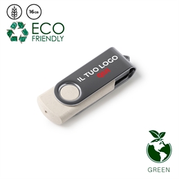 Chiavette USB in fibra di grano e metallo personalizzate - Venak